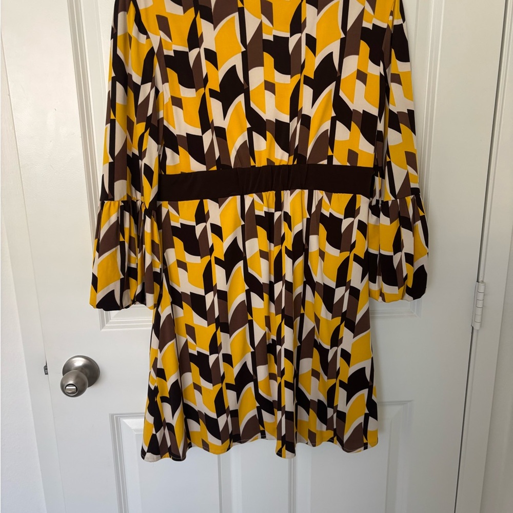 Geometric Patterned Dress with Rhinestone Detail - Picture 2 of 2